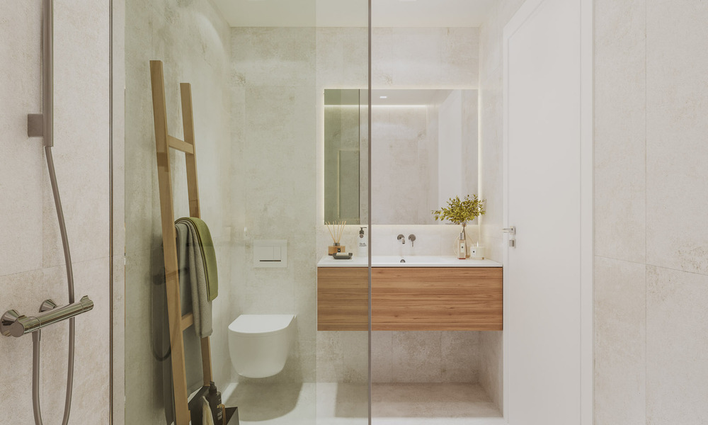 New on the market. Sustainable new build apartments with sea views for sale at walking distance in West Estepona 775818