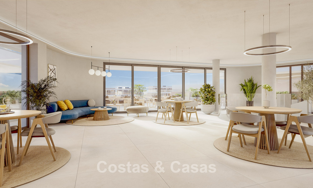 New on the market. Sustainable new build apartments with sea views for sale at walking distance in West Estepona 775821