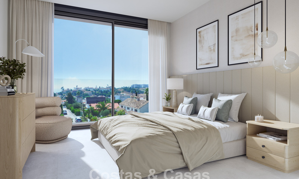 New on the market. Sustainable new build apartments with sea views for sale at walking distance in West Estepona 775822