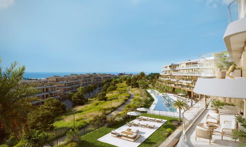 New on the market. Sustainable new build apartments with sea views for sale at walking distance in West Estepona 775827