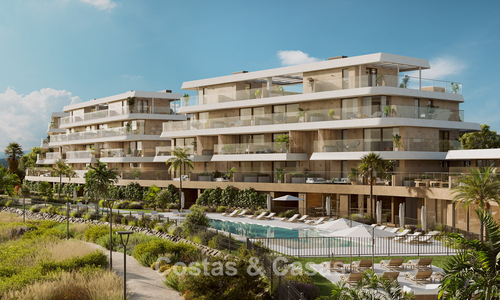 New on the market. Sustainable new build apartments with sea views for sale at walking distance in West Estepona 775829