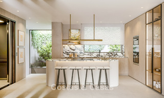 New, large designer apartments with golf and sea views in an avant-garde architectural style for sale in Marbella East 776195 