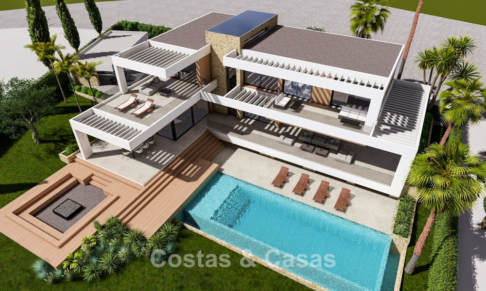 Modern luxury villa with magnificent golf and sea views for sale in a five star golf resort in Marbella - Benahavis 776710