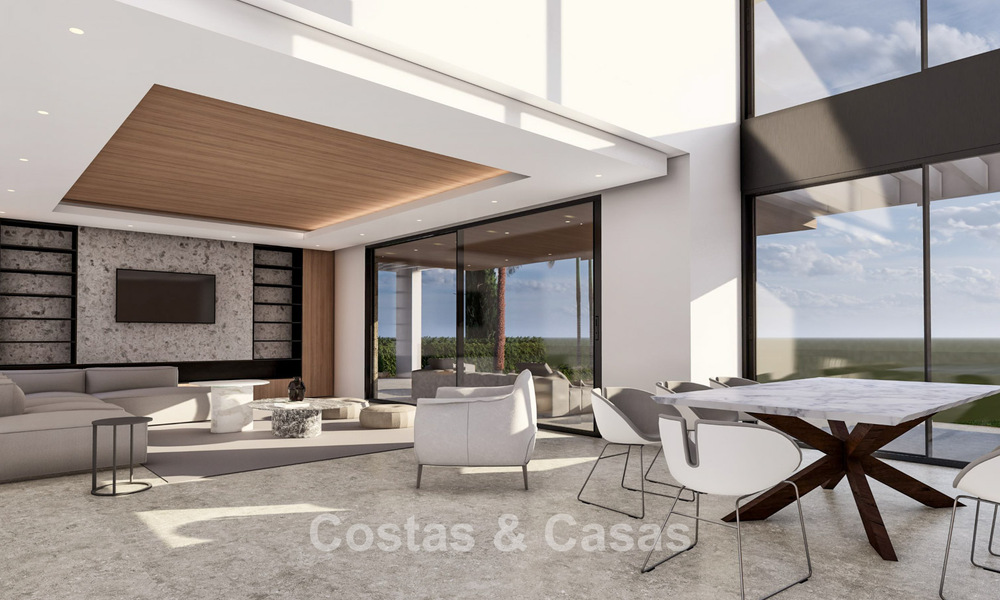 Modern luxury villa with magnificent golf and sea views for sale in a five star golf resort in Marbella - Benahavis 776713