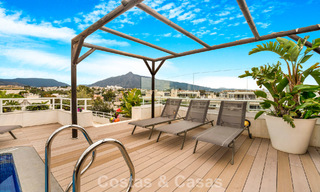 Exclusive, spacious duplex penthouse for sale, with private pool and sea view, close to the beach in Puerto Banus, Marbella 776948 