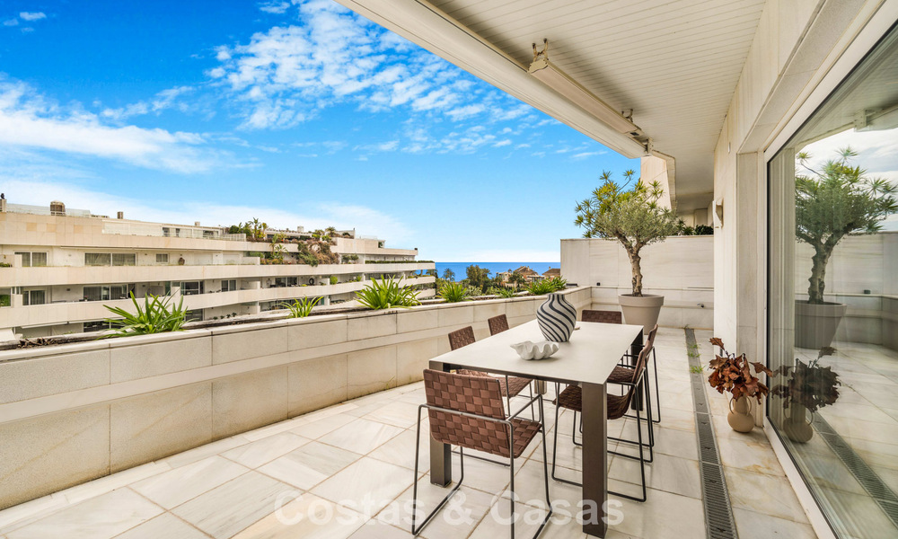 Exclusive, spacious duplex penthouse for sale, with private pool and sea view, close to the beach in Puerto Banus, Marbella 776978