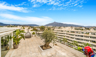Exclusive, spacious duplex penthouse for sale, with private pool and sea view, close to the beach in Puerto Banus, Marbella 776996 