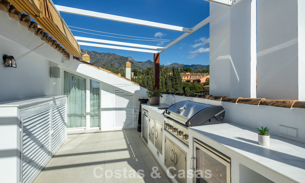 Move-in ready duplex penthouse for sale in a 24-hour security urbanization on Marbella’s Golden Mile 777116