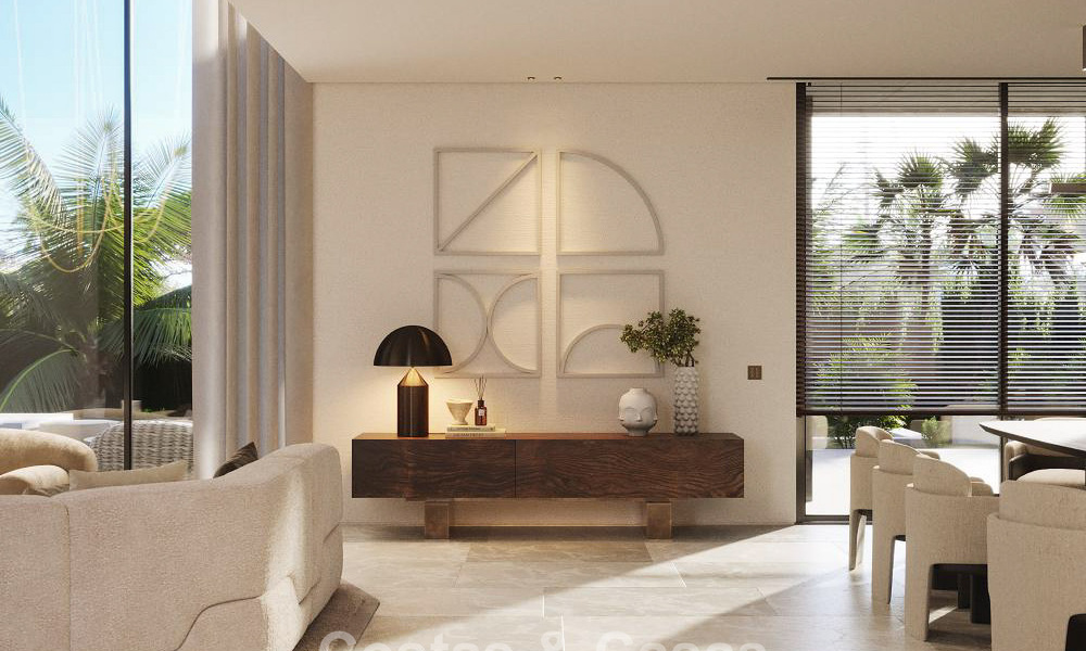 Building plot with advanced villa project for sale close to all amenities on Marbella's famous Golden Mile 777100