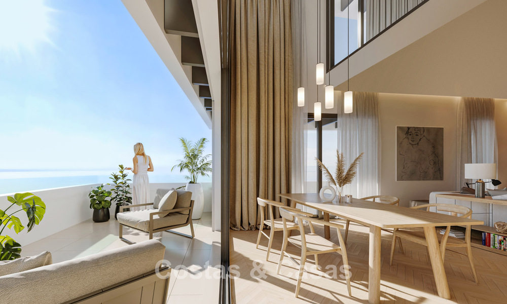 6 luxury duplex penthouses with open sea views for sale directly on the beach promenade in Malaga centre 777521