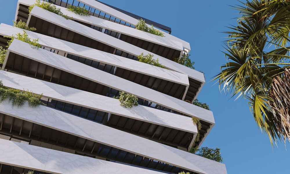 6 luxury duplex penthouses with open sea views for sale directly on the beach promenade in Malaga centre 777525