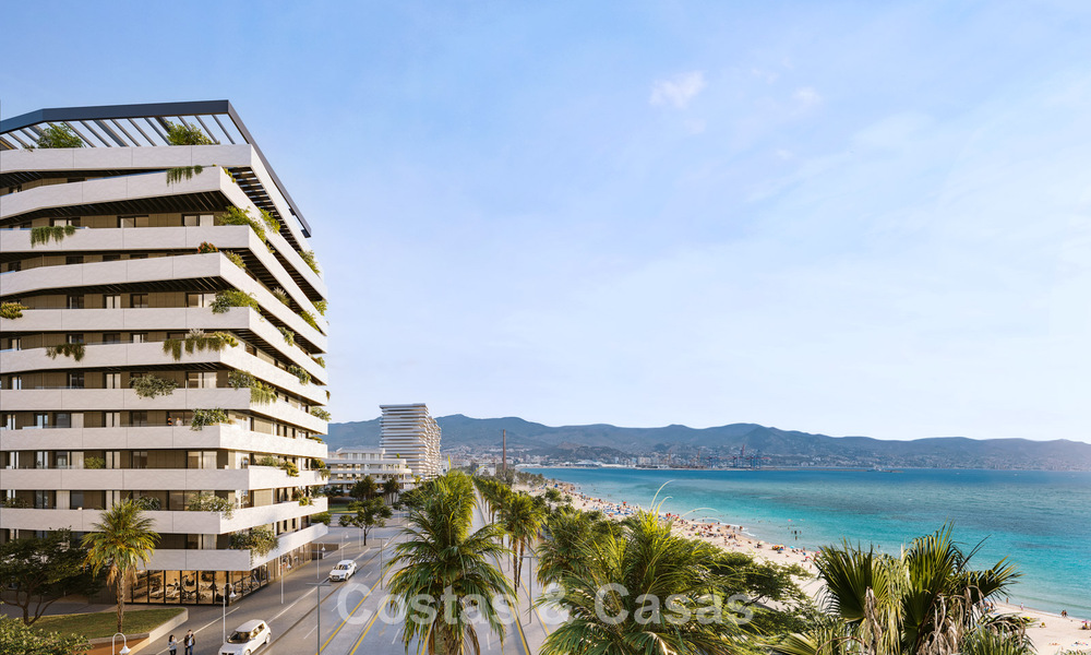 6 luxury duplex penthouses with open sea views for sale directly on the beach promenade in Malaga centre 777526