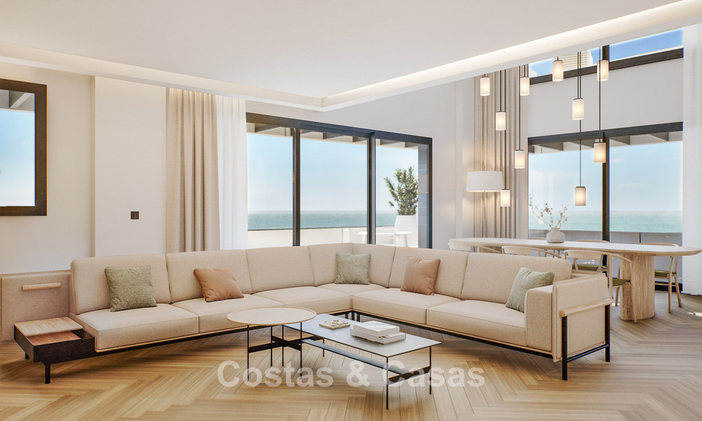6 luxury duplex penthouses with open sea views for sale directly on the beach promenade in Malaga centre 777540