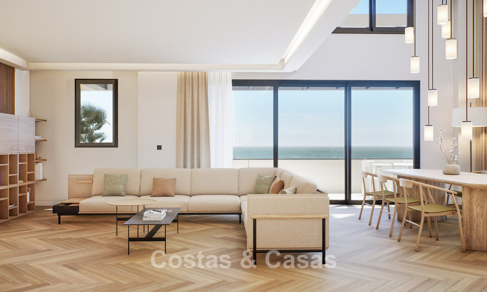 6 luxury duplex penthouses with open sea views for sale directly on the beach promenade in Malaga centre 777560
