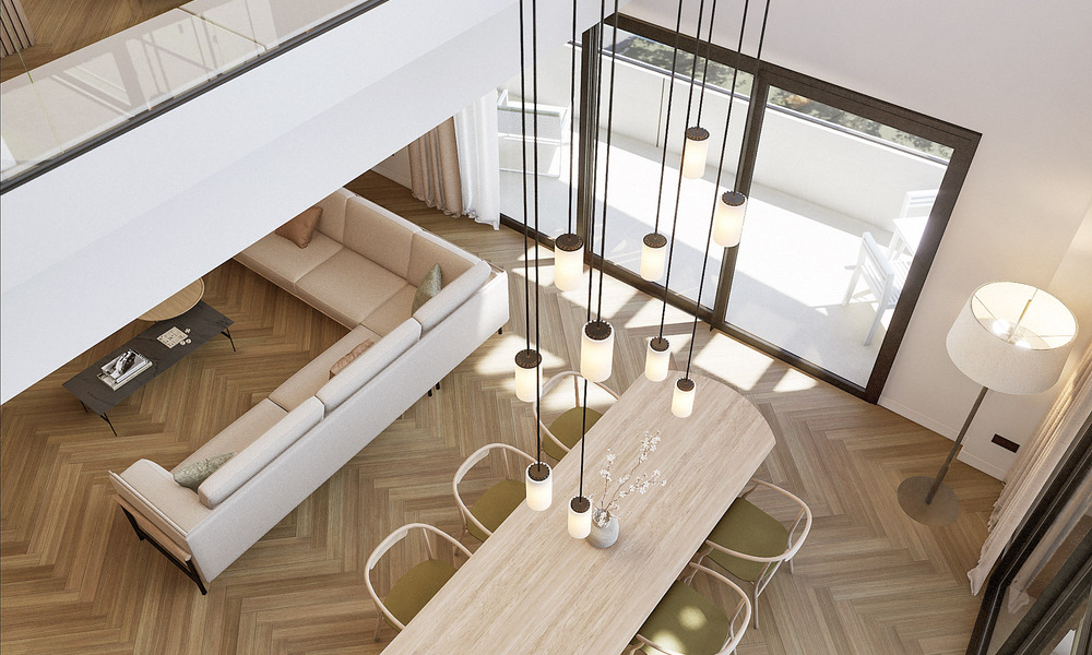 6 luxury duplex penthouses with open sea views for sale directly on the beach promenade in Malaga centre 777561