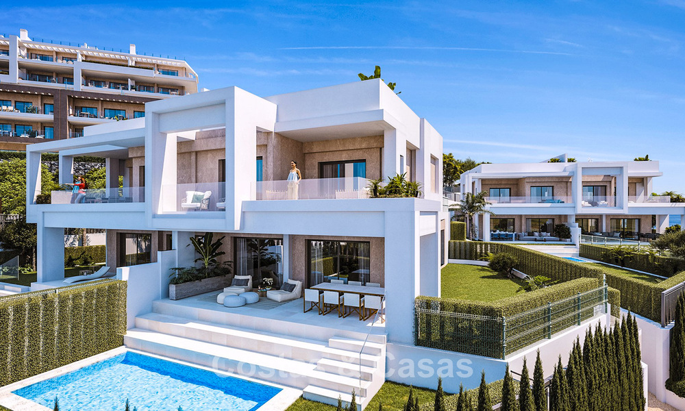 Project of modern apartments and semi-detached villas for sale on the New Golden Mile between Marbella and Estepona 777399