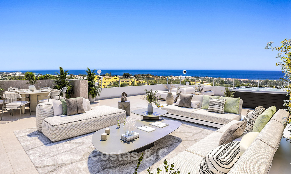 Project of modern apartments and semi-detached villas for sale on the New Golden Mile between Marbella and Estepona 777400