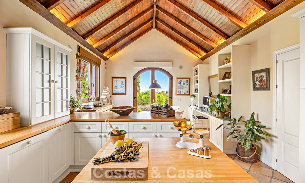 Spacious Andalusian villa with panoramic sea views for sale in a 5 star golf resort in Marbella - Benahavis 777466