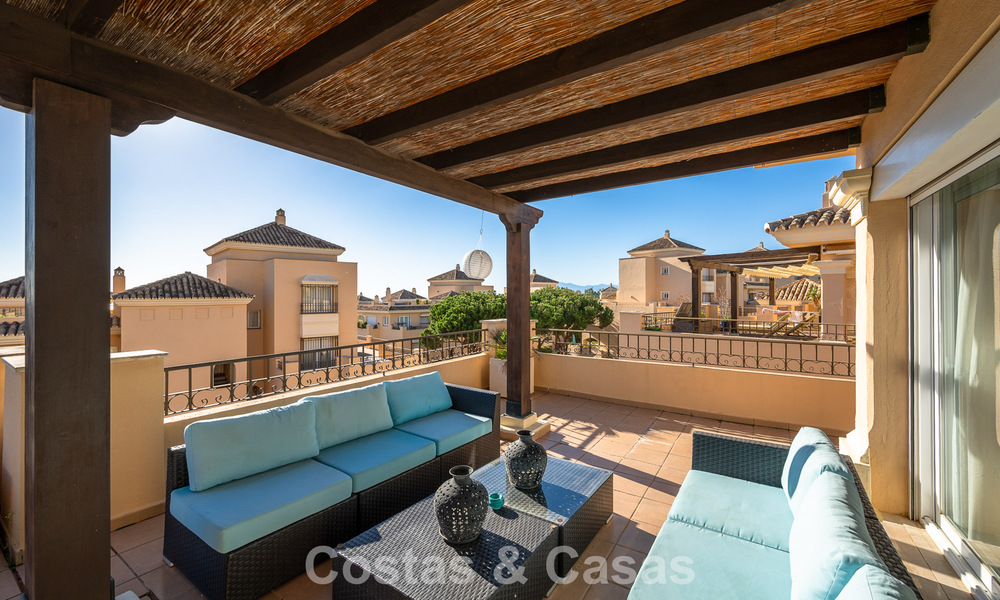 Stunning duplex penthouse for sale, walking distance to amenities and the beach in Elviria, Marbella 777792