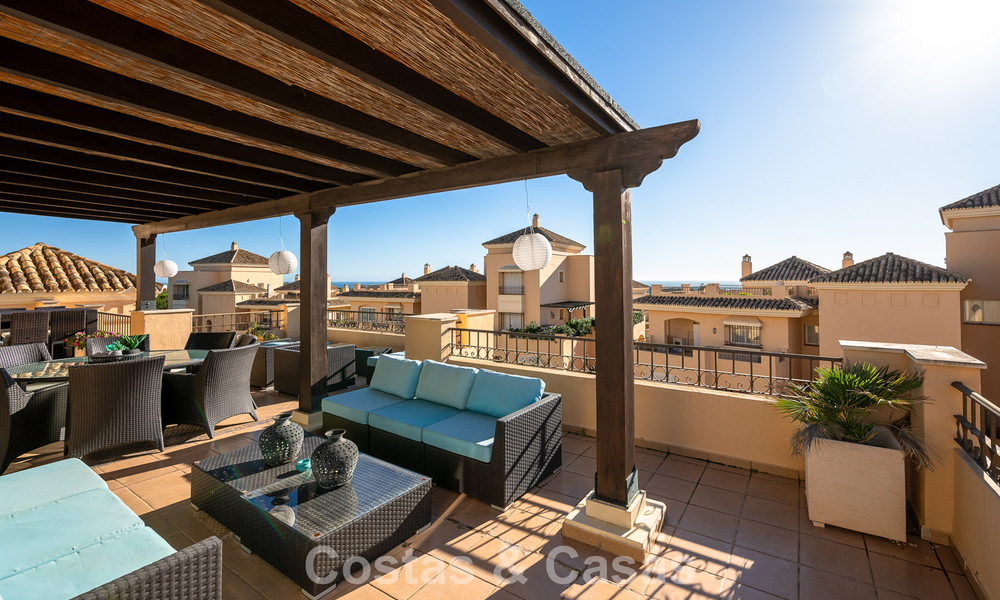 Stunning duplex penthouse for sale, walking distance to amenities and the beach in Elviria, Marbella 777793