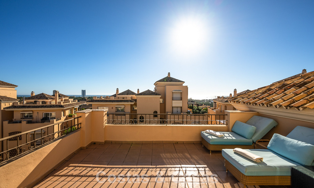Stunning duplex penthouse for sale, walking distance to amenities and the beach in Elviria, Marbella 777799