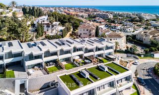 Modernist design townhouse with sea views for sale in a prestigious resort in Mijas Costa, Costa del Sol 777837 
