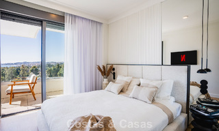 Modernist design townhouse with sea views for sale in a prestigious resort in Mijas Costa, Costa del Sol 777845 