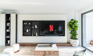 Modernist design townhouse with sea views for sale in a prestigious resort in Mijas Costa, Costa del Sol 777857 