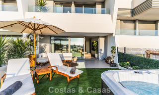 Modernist design townhouse with sea views for sale in a prestigious resort in Mijas Costa, Costa del Sol 777863 