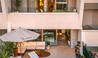 Modernist design townhouse with sea views for sale in a prestigious resort in Mijas Costa, Costa del Sol 777865 