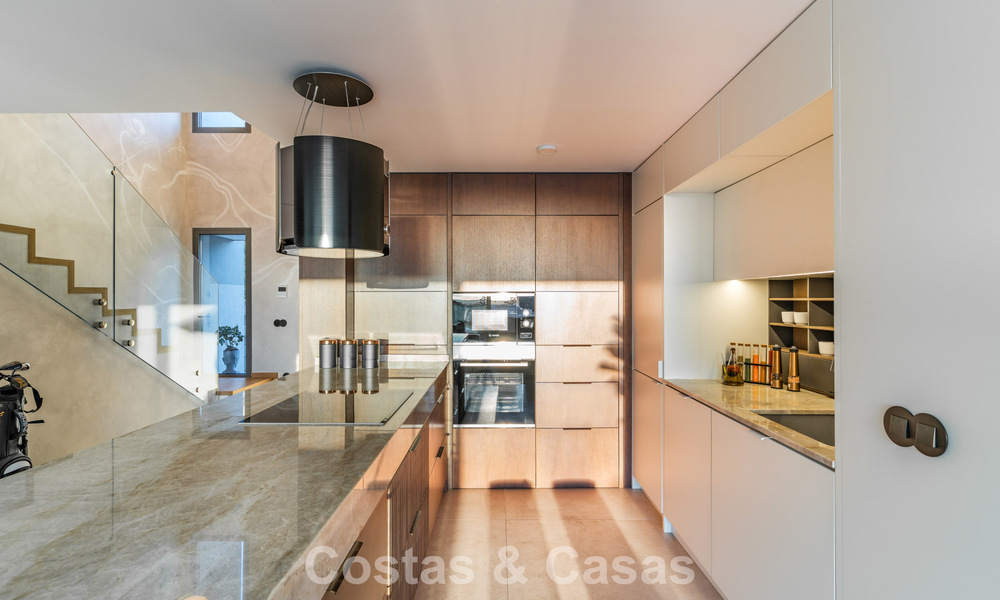 Modernist design townhouse with sea views for sale in a prestigious resort in Mijas Costa, Costa del Sol 777873