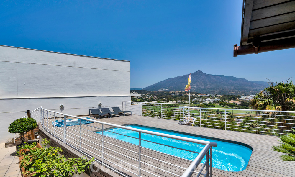 Luxurious duplex penthouse with private pool for sale in Nueva Andalucia’s Golf Valley, Marbella 777923