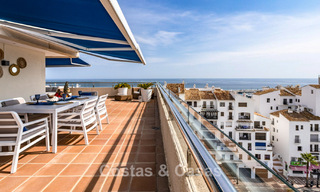 Penthouse with panoramic sea views for sale just a stone's throw from all amenities and the beach in Puerto Banus, Marbella 778097 