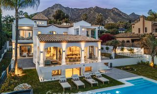 Refined luxury villa in modern Mediterranean style for sale with sea views in a gated complex on Marbella's Golden Mile 778750 