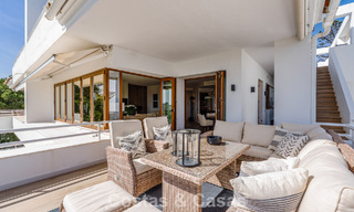 Frontline golf penthouse with stunning golf and sea views for sale in a gated community of Nueva Andalucia, Marbella 779109 