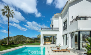 Spacious villa with luxurious Mediterranean architecture for sale, bordering the golf course in Marbella - Benahavis 779646 