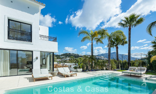 Spacious villa with luxurious Mediterranean architecture for sale, bordering the golf course in Marbella - Benahavis 779648 
