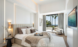 Spacious villa with luxurious Mediterranean architecture for sale, bordering the golf course in Marbella - Benahavis 779657 