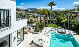 Spacious villa with luxurious Mediterranean architecture for sale, bordering the golf course in Marbella - Benahavis 779667 