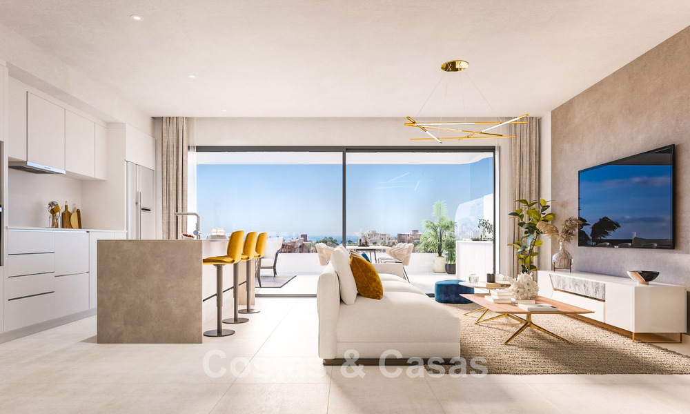 New build apartments for sale, walking distance to the beach on the New Golden Mile between Marbella and Estepona 779811