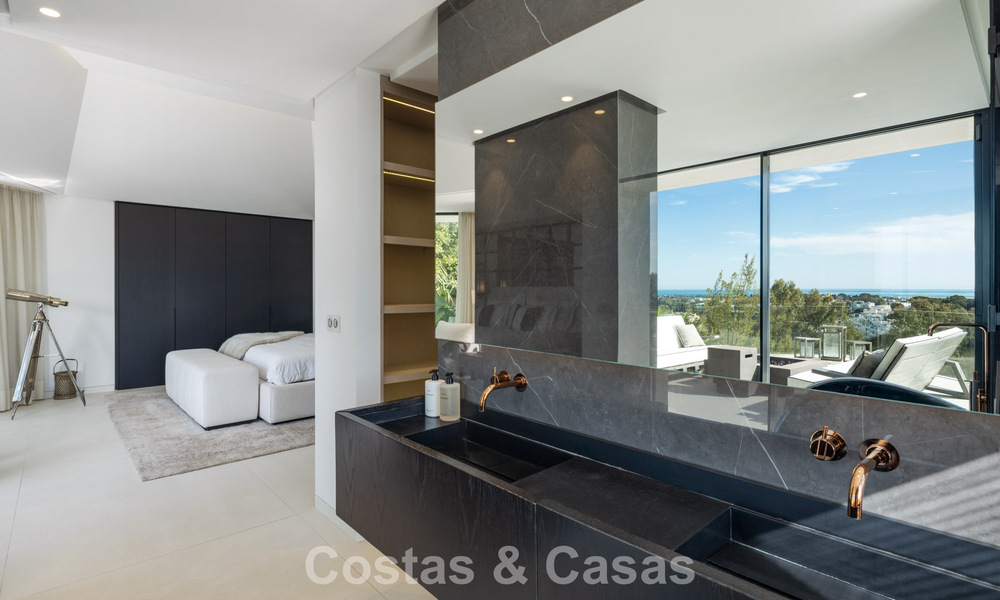 Avant-garde designer villa with panoramic sea views for sale in a gated community in Benahavis - Marbella 779983