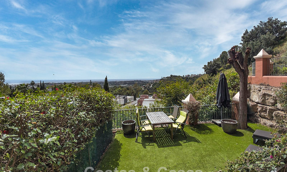 Spacious raised garden apartment with panoramic sea views for sale in Benahavis - Marbella 780218