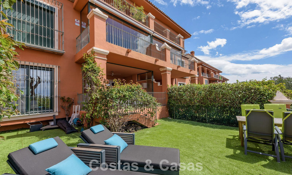 Spacious raised garden apartment with panoramic sea views for sale in Benahavis - Marbella 780221