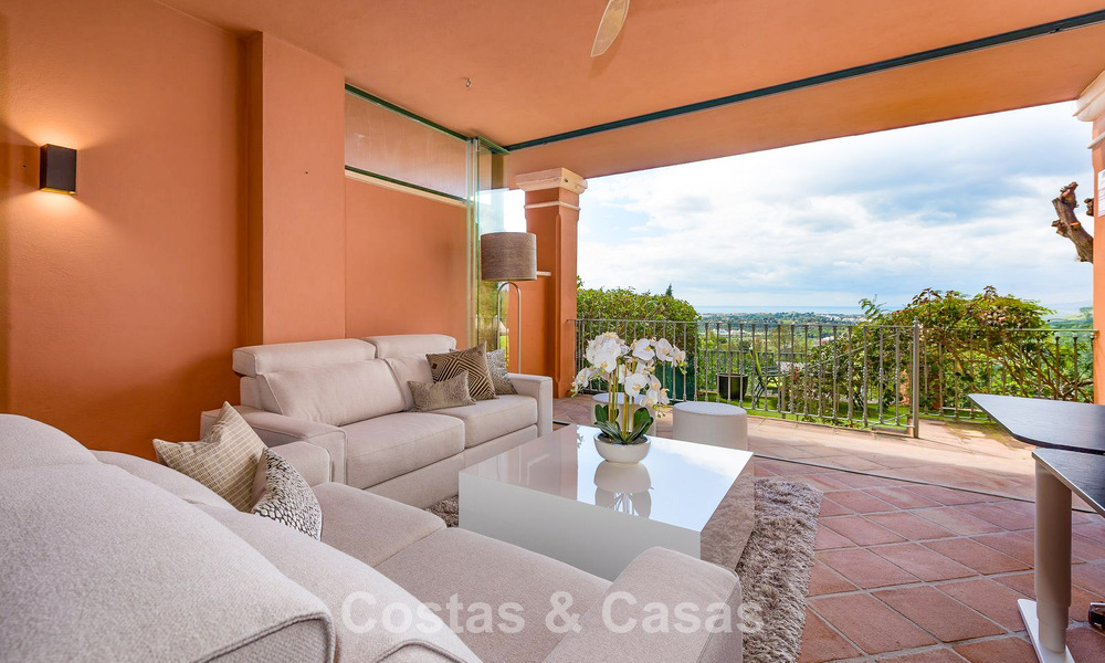 Spacious raised garden apartment with panoramic sea views for sale in Benahavis - Marbella 780223