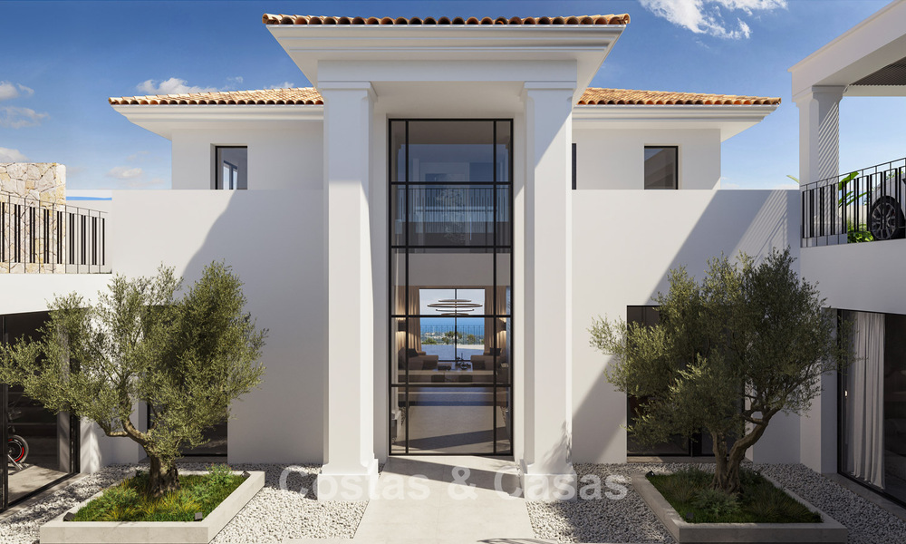 Exclusive luxury villa with classic, contemporary Andalusian architecture for sale in a gated community in Benahavis - Marbella 780386