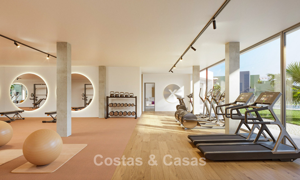 Off-plan, frontline golf apartments with sea views for sale in a luxury resort in Mijas, Costa del Sol 780593