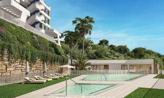 Off-plan, frontline golf apartments with sea views for sale in a luxury resort in Mijas, Costa del Sol 780597 