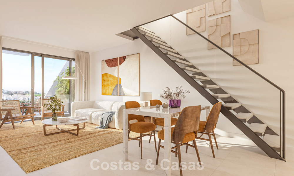 Off-plan, frontline golf apartments with sea views for sale in a luxury resort in Mijas, Costa del Sol 780599