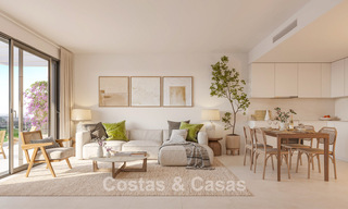 Off-plan, frontline golf apartments with sea views for sale in a luxury resort in Mijas, Costa del Sol 780603 