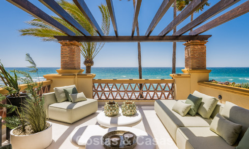 Luxurious 3-bedroom beachfront apartment with frontal sea views for sale east of Marbella centre 780913